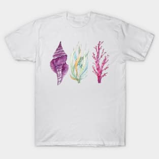 Seaweeds, coral, seashell T-Shirt